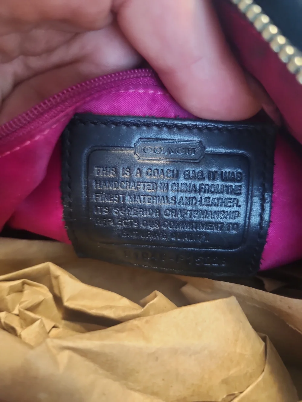 Coach Purple Pink Plaid Tote with Signature Circle Logo